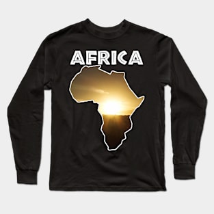 African Wildlife Continent Giraffe Sunset Long Sleeve T-Shirt